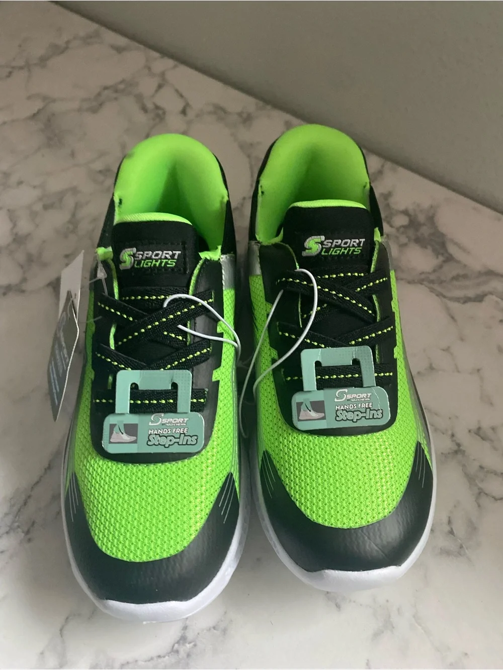 Kids Light-Up Sport Sneakers in Neon Green and Black